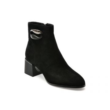 Botine EPICA negre, 14681B, din piele intoarsa