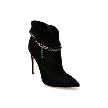 Botine EPICA negre, F1050, din piele intoarsa