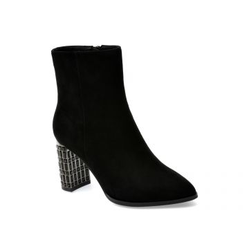 Botine EPICA negre, K799, din piele intoarsa