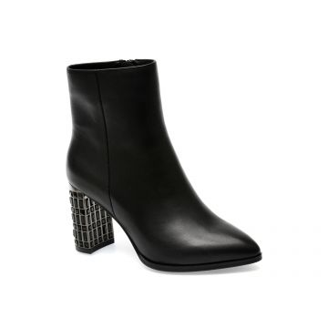Botine EPICA negre, K799, din piele naturala