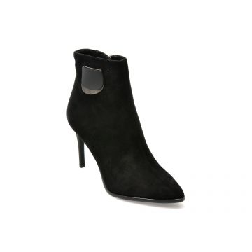 Botine FLAVIA PASSINI negre, 18672B, din piele intoarsa