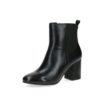 Botine din piele cu toc masiv