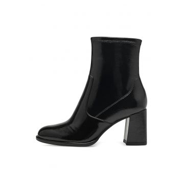 Botine din piele ecologica cu toc masiv