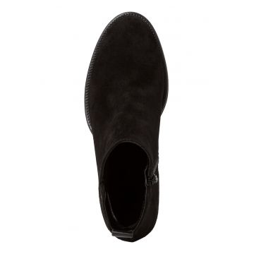 Botine din piele intoarsa cu toc masiv