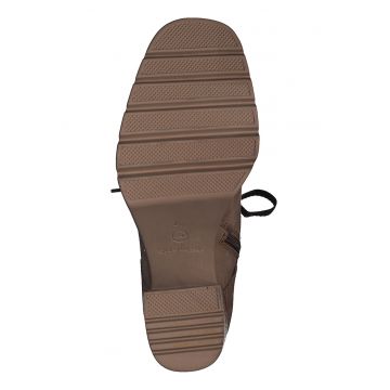 Botine din piele nabuc cu toc masiv