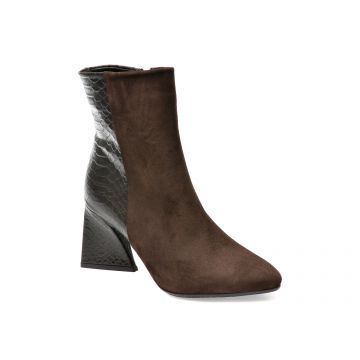 Botine EPICA maro, 1219, din piele intoarsa