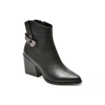 Botine EPICA negre, A2218, din piele naturala