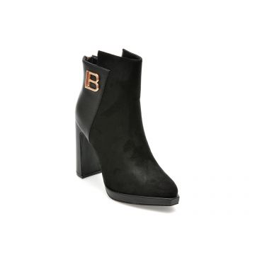 Botine LAURA BIAGIOTTI negre, 8369, din material textil