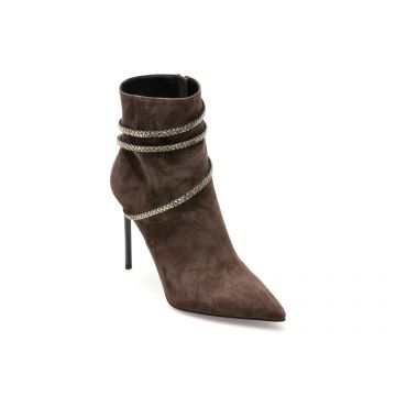 Botine EPICA gri, T0508, din piele intoarsa