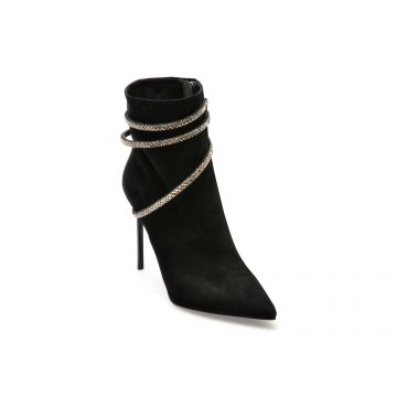 Botine EPICA negre, T0508, din piele intoarsa