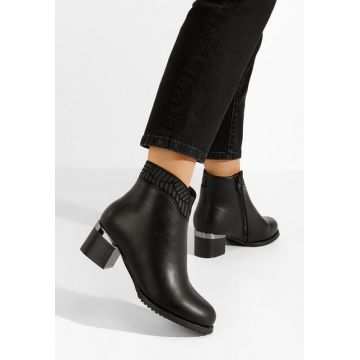 Botine cu toc gros Vitinia negre