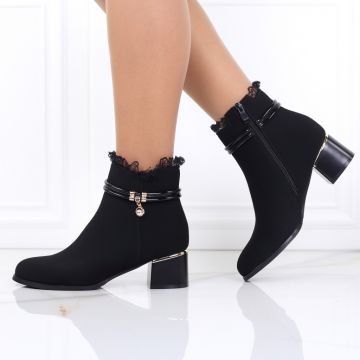 Botine negre imblanite Zinera