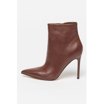 Botine de piele cu varf ascutit Farrah