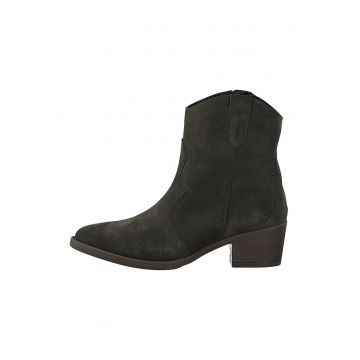Botine western din piele intoarsa