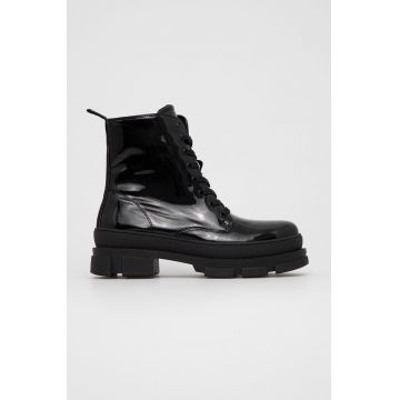 Steve Madden Botine femei, culoarea negru, cu toc plat Steve Madden Botine femei, culoarea negru, cu toc plat