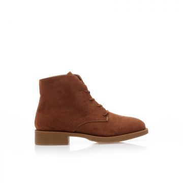 Botine Camel piele întoarsă cu șireturi