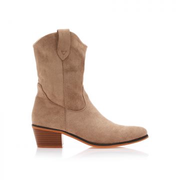 Botine Maro trabuc piele întoarsă Cowboy cu fermoar