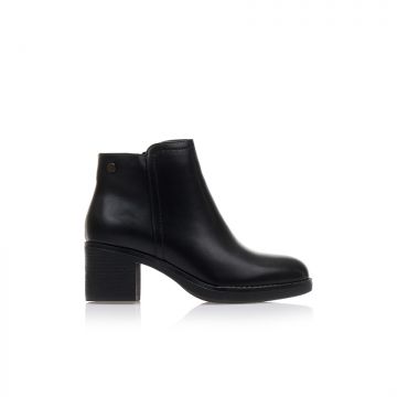 Botine Negre imitație de piele cu fermoar