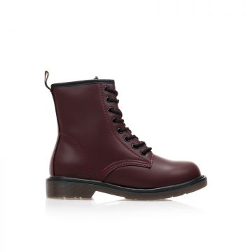 Botine Bordo imitație de piele cu prindere