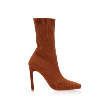 Botine Camel piele întoarsă tip Șosete