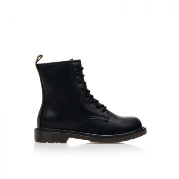 Botine Negre imitație de piele cu prindere