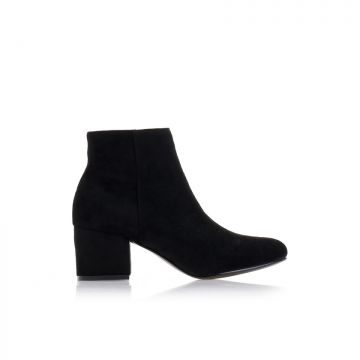 Botine Negre piele întoarsă cu fermoar