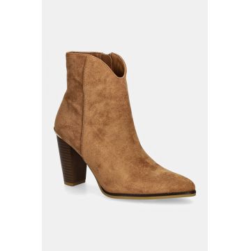 Answear Lab botine femei, culoarea bej, cu toc drept