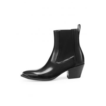 Botine Chelsea de piele cu varf ascutit