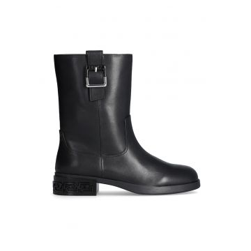 Ghete de piele cu toc masiv Ghete de piele cu toc masiv