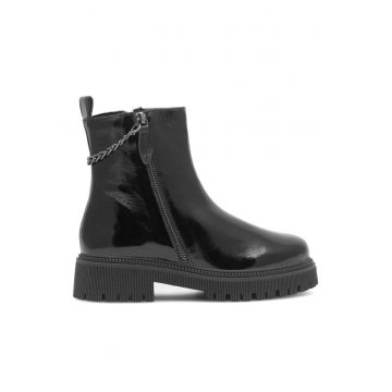 Botine dama -  590558817317537 - Piele naturala/Piele lacuita - Negru