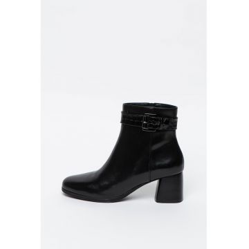 Botine de piele cu toc Calinda