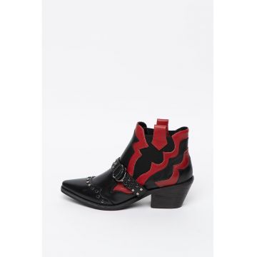 Botine de piele cu toc inalt