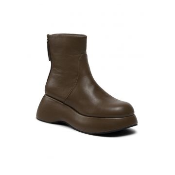 Botine dama -  301704638 - Piele ecologica - Verde
