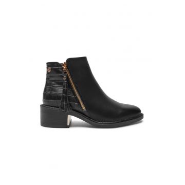 Botine dama -  43091 - Piele ecologica - Negru