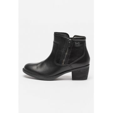 Botine de piele cu fermoar Neva
