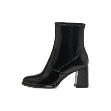 Botine din piele ecologica cu toc masiv