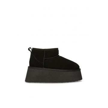 Ghete slip-on flatform din piele intoarsa Ghete slip-on flatform din piele intoarsa