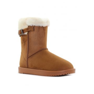 Botine de damă cu căptușeală  - Pansa maro