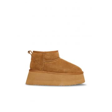 Ghete slip-on flatform din piele intoarsa Ghete slip-on flatform din piele intoarsa