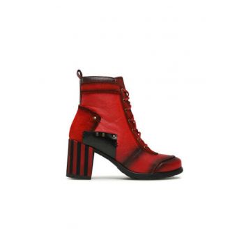 Botine dama  06127-08/00-7 - Piele naturala - 41 EU - Rosu