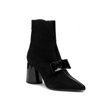Botine dama -  205478 - Piele intoarsa - Negru