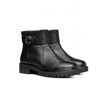 Botine dama  D46FTB-04643 - Piele naturala - 41 EU - Negru
