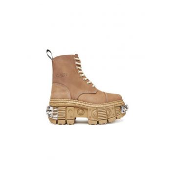 Botine dama  M-WALL083C-C18 - Piele ecologica - Maro