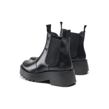 Botine dama  MEDI789FLY - Piele naturala - Negru