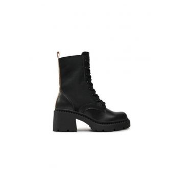 Botine dama  PLS50551 - Piele naturala - 40 EU - Negru