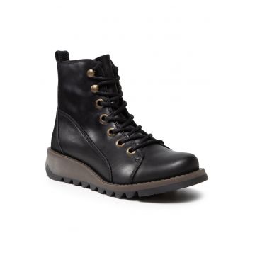 Botine dama  SORE813FLY - Piele naturala - 39 EU - Negru