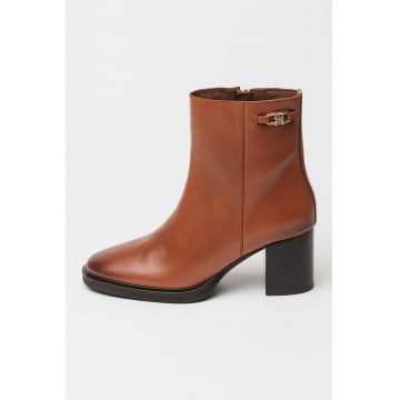 Botine din piele cu toc