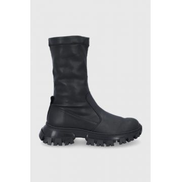 Steve Madden Botine femei, culoarea negru, cu platformă Steve Madden Botine femei, culoarea negru, cu platformă
