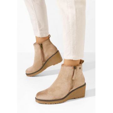 Botine cu platforma Ellen bej