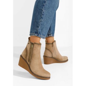 Botine cu platforma Melva kaki